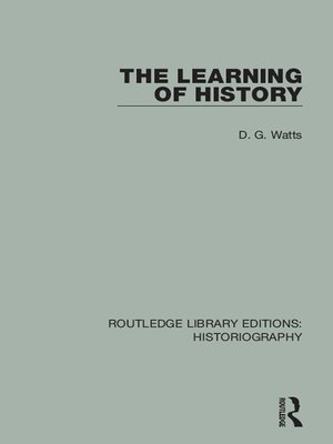 cover image of The Learning of History